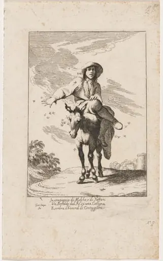 Bertoldo Riding a Donkey