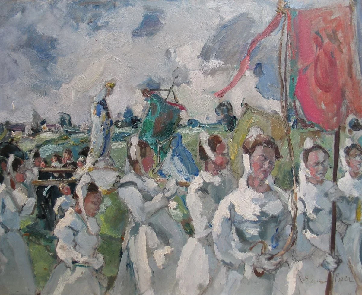 Procesiune în Franța, by Elena Popea, 1920
