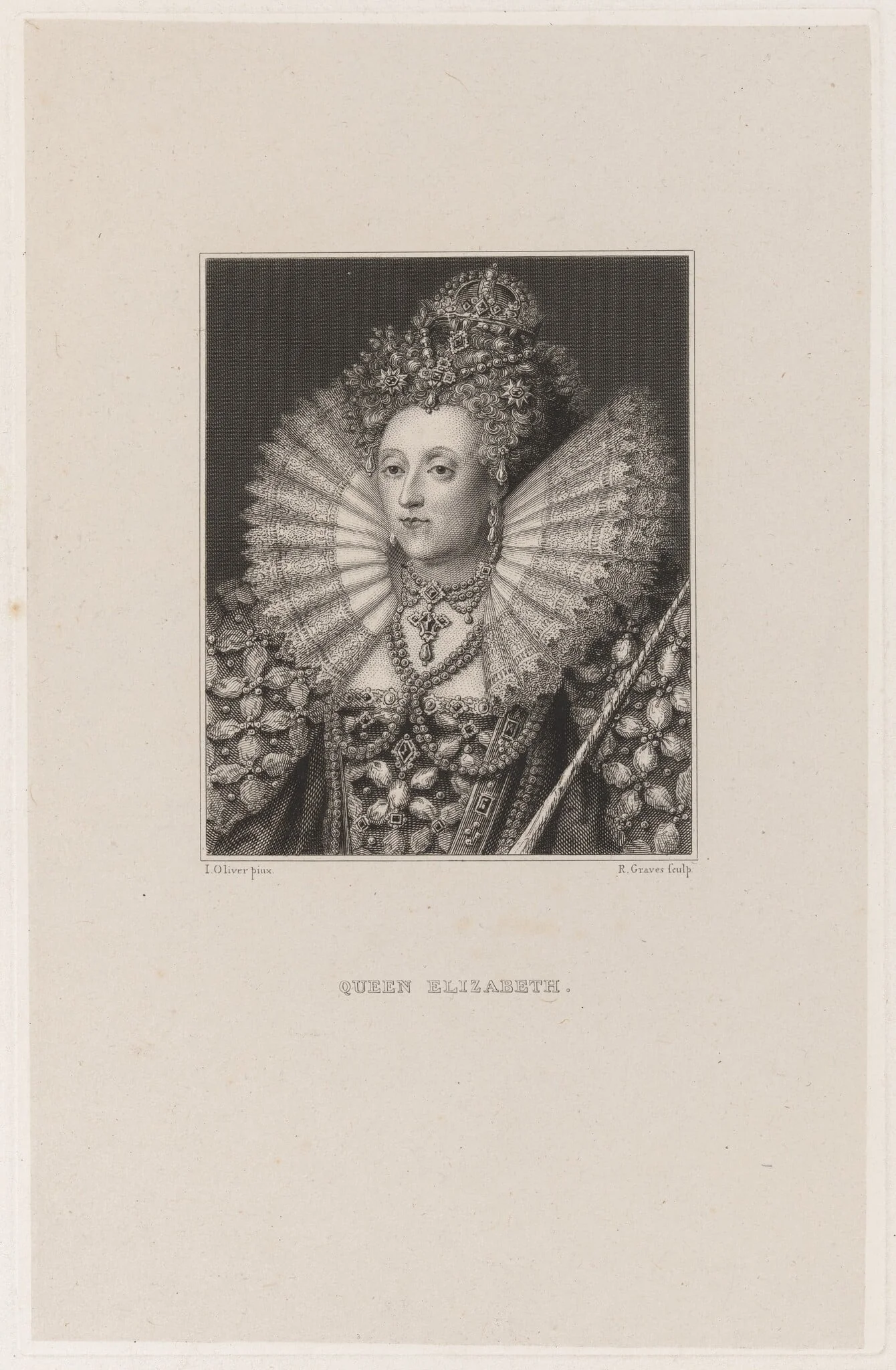 Queen Elizabeth, by Robert Graves, ink, 1836