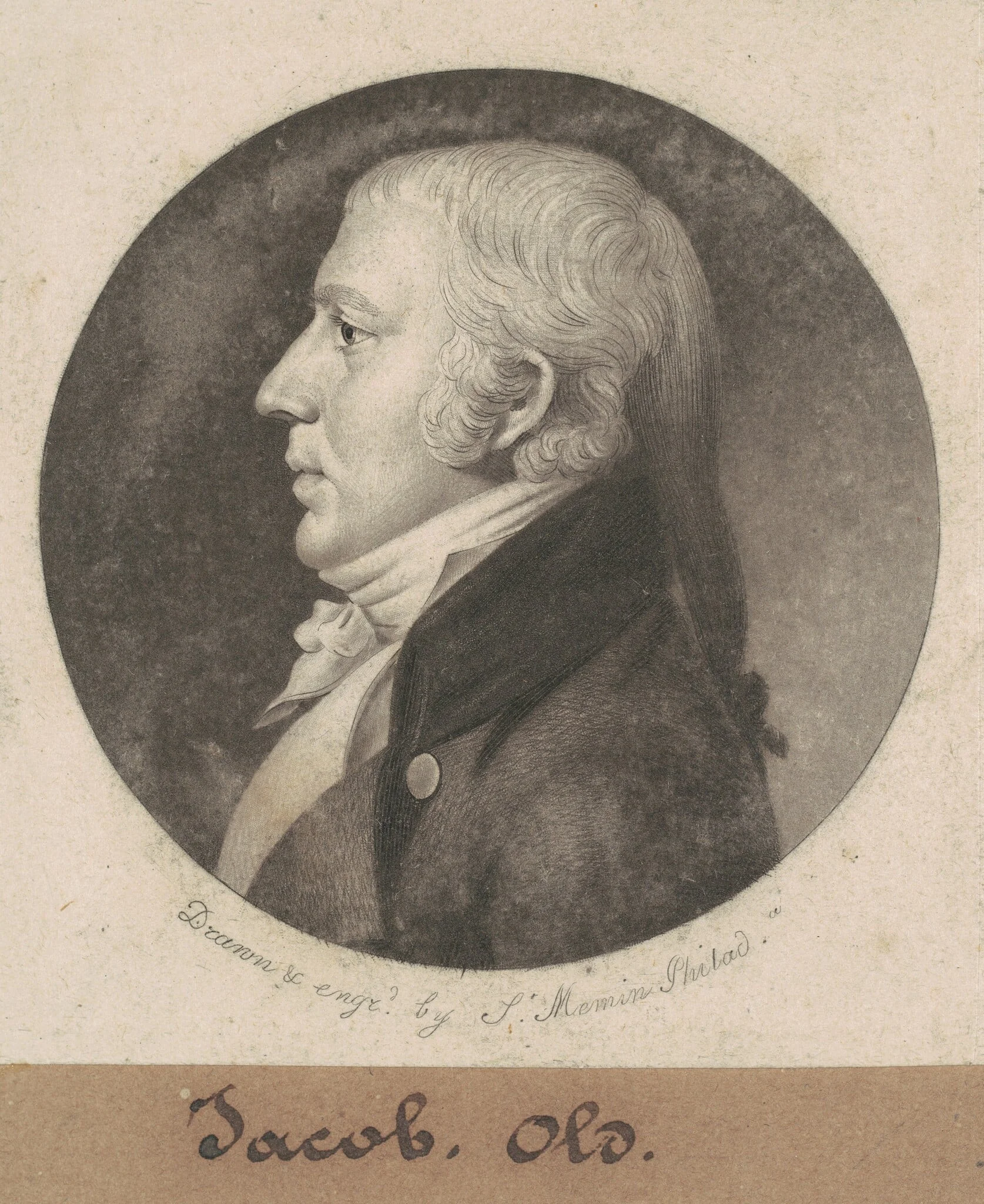 Evan William Thomas, by Charles Balthazar Julien Févret de Saint-Mémin, ink, 1800