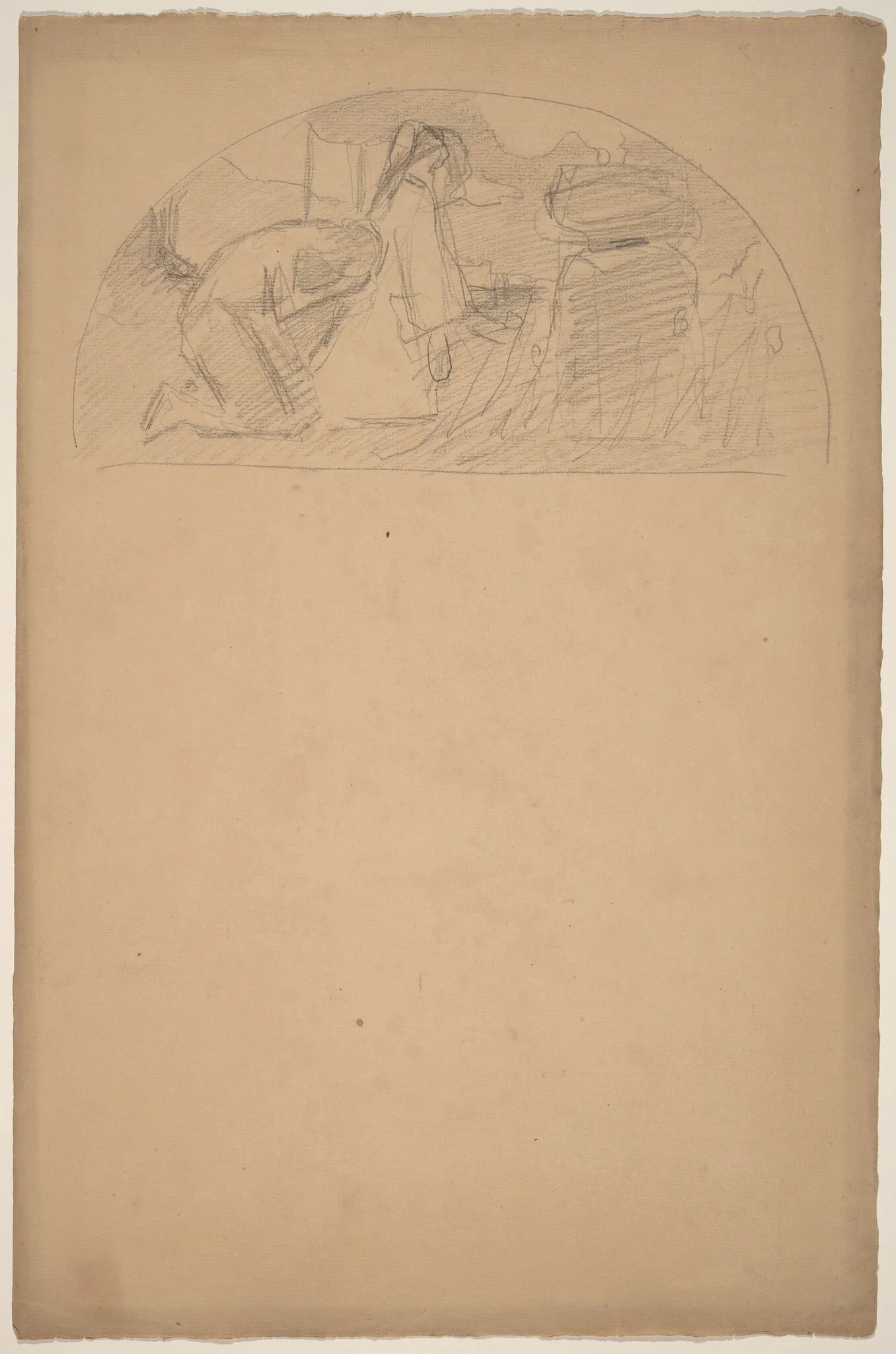 Study for a Lunette, by Charles Sprague Pearce, graphite, 1894