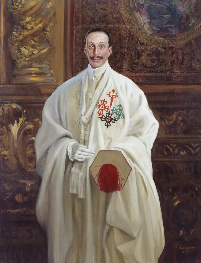 Alfonso XIII con hábito de maestre de las órdenes militares