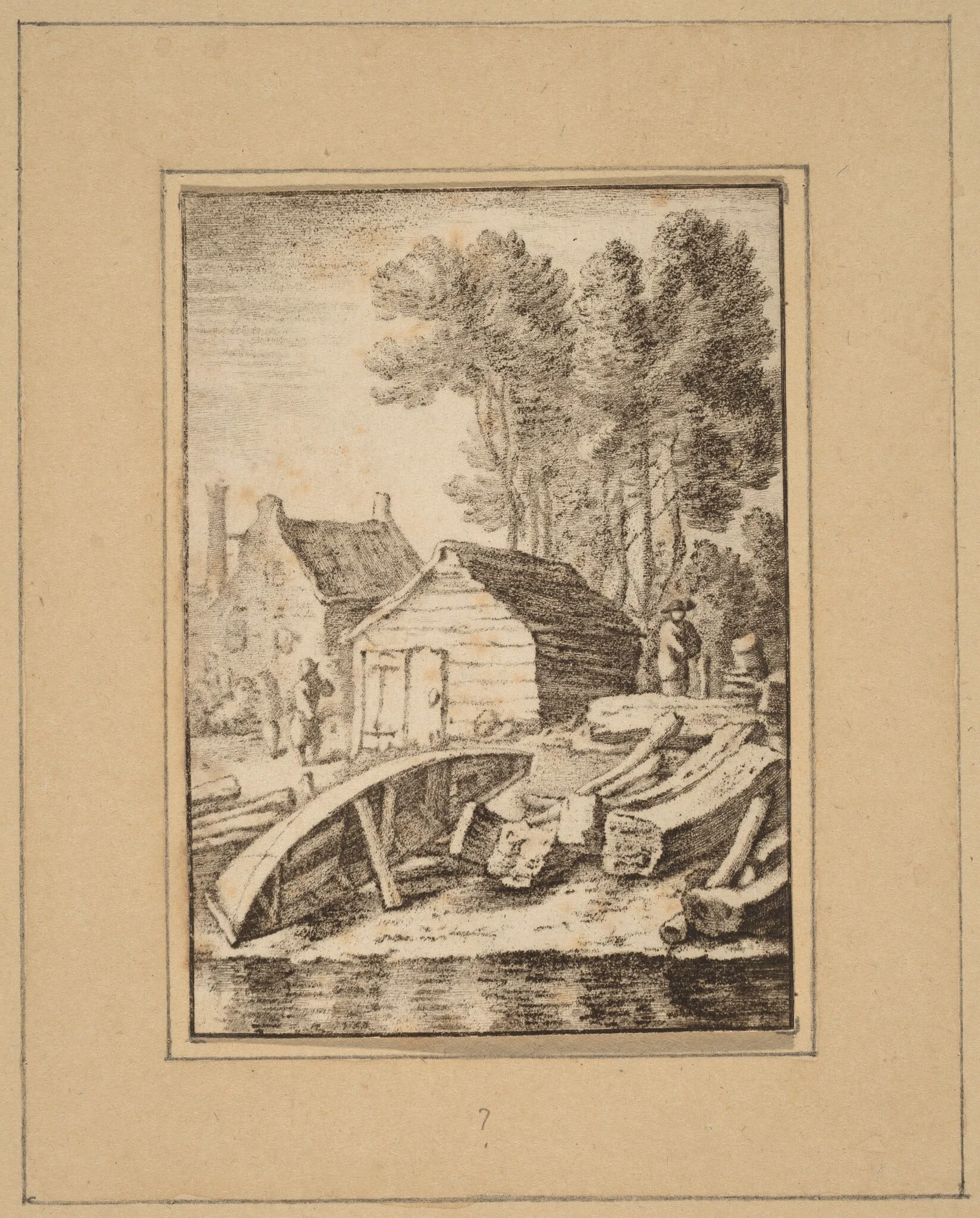 Shipyard, by Jacobus Buys, chalk, 1761