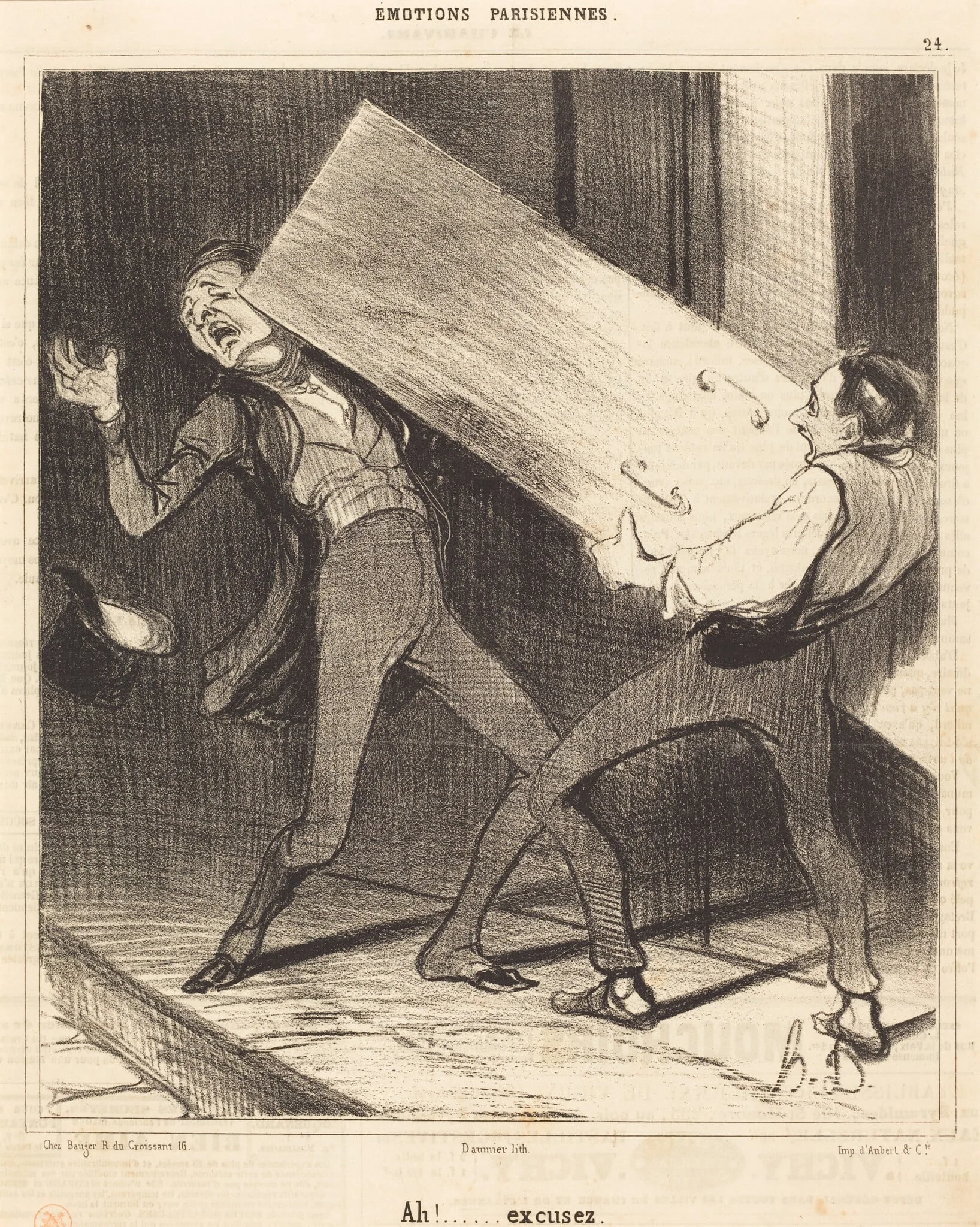 Ah! Excusez, by Honoré Daumier, ink, 1840