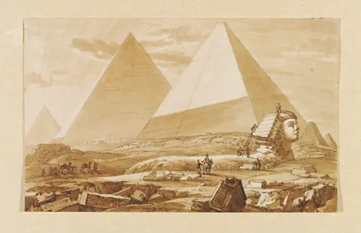 Pyramids and Sphinx - Sun setting