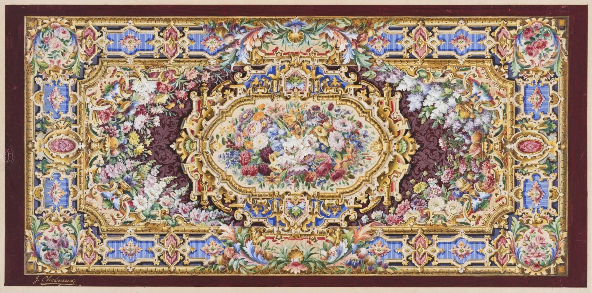 Untitled, by J. Chebeaux, watercolor, 1850
