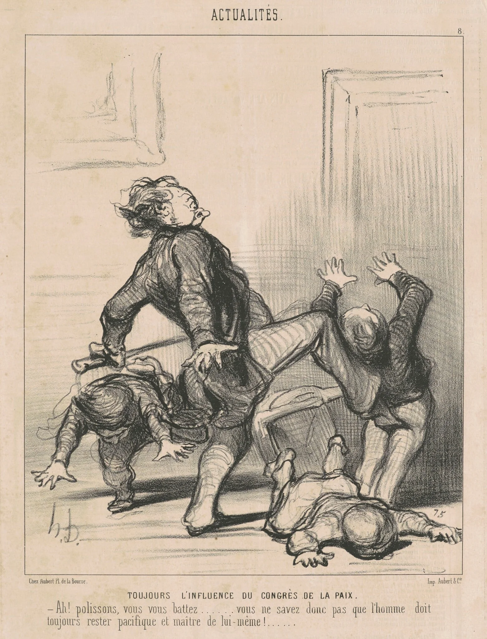 Toujours l'influence du congres de la paix ..., by Honoré Daumier, ink, 1849