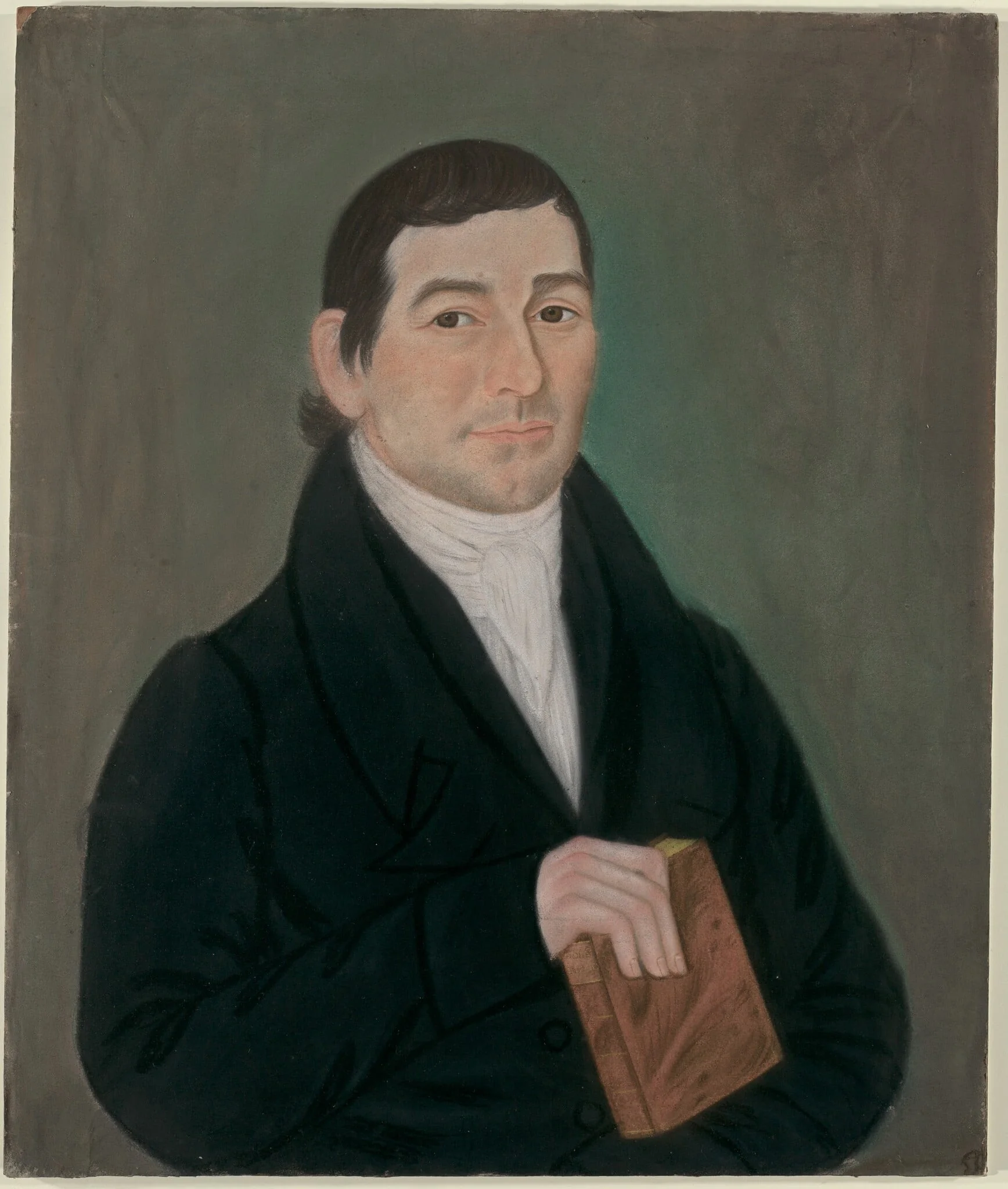 Portrait of a Man Holding a Book, by Micah Williams, pastel, 1823