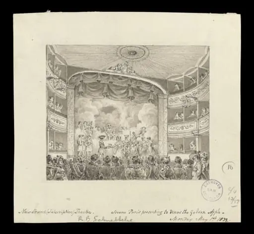 Drawing of the New Strand Theatre