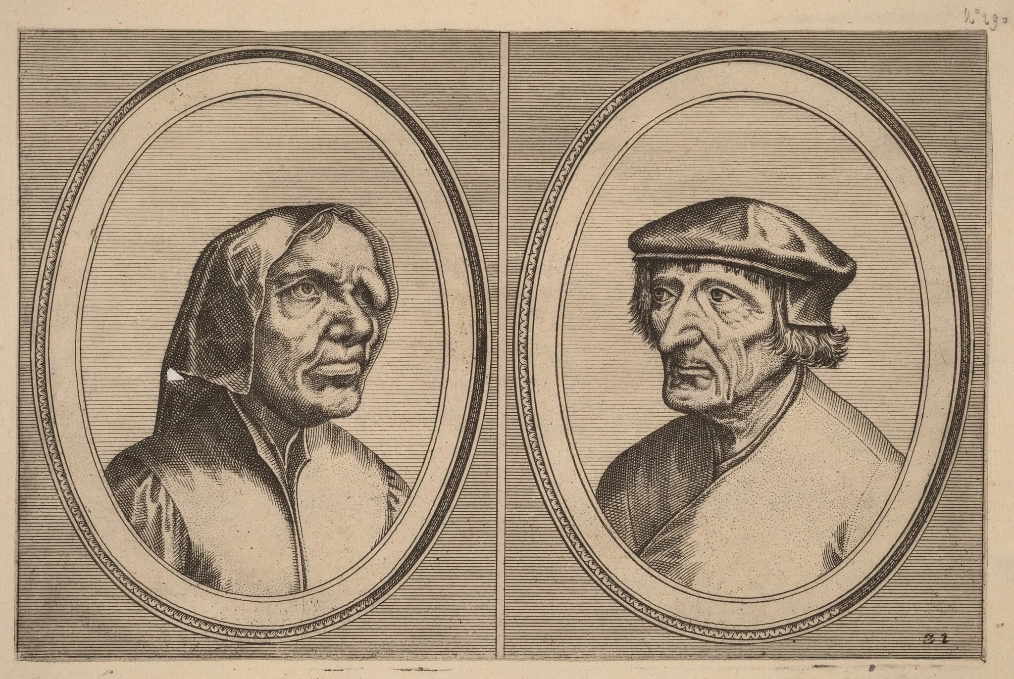 "Trijn Bulle-bacx" and "Voorsichtighe Oenne", by Lucas van Doetechum, ink, 1564