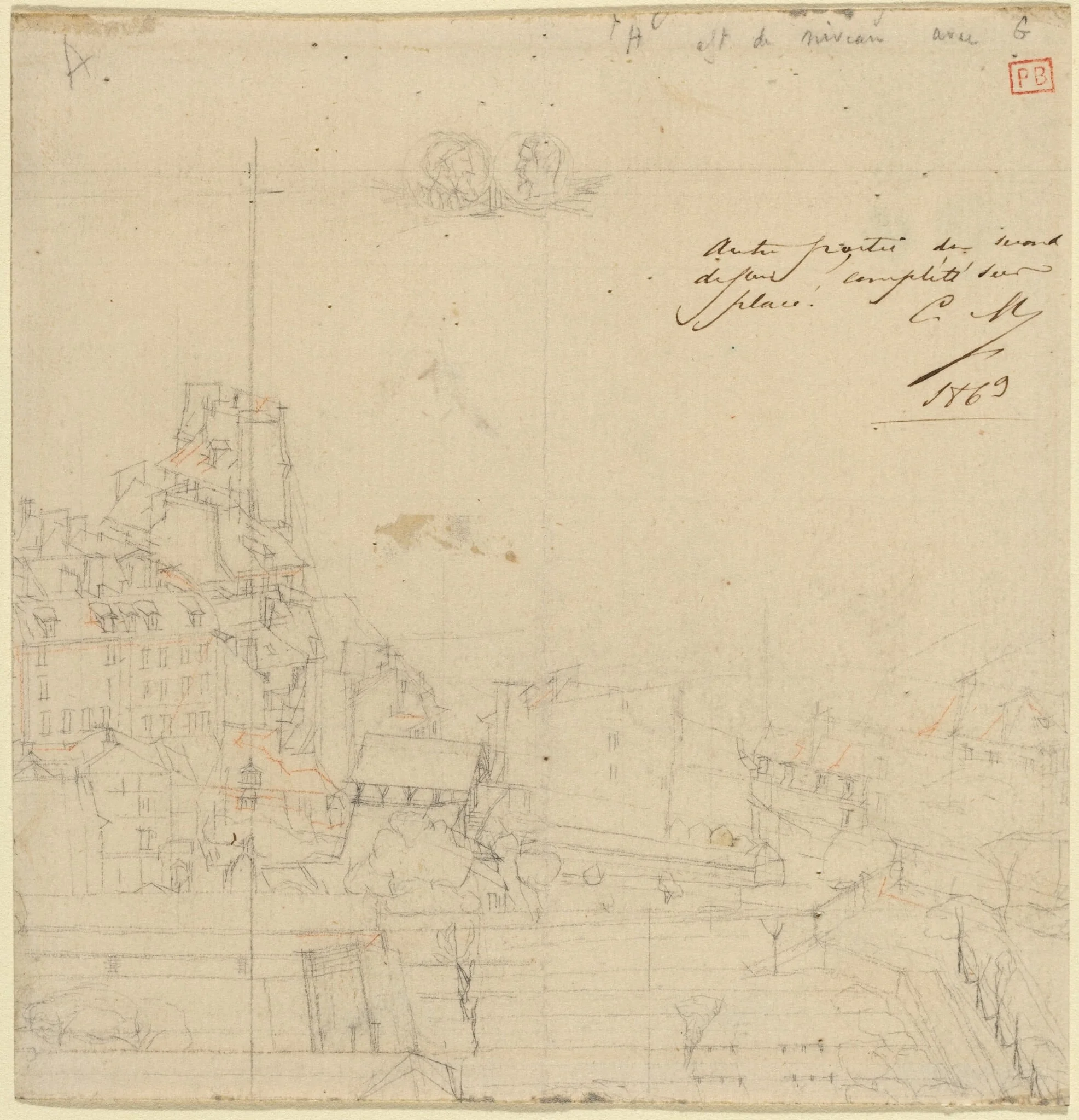 College Henri IV, by Charles Meryon, graphite, 1869