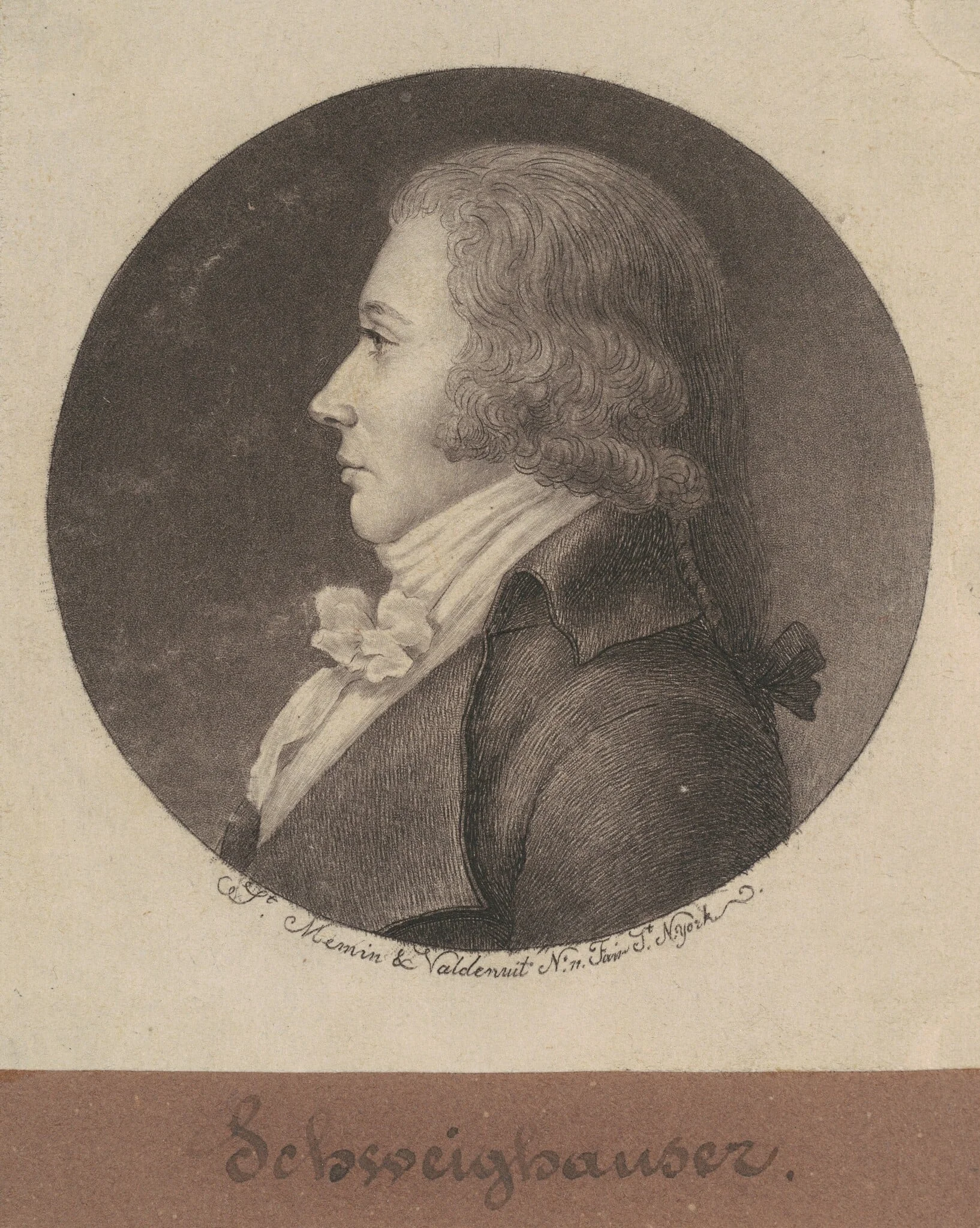 Schweighauser, by Charles Balthazar Julien Févret de Saint-Mémin, ink, 1796