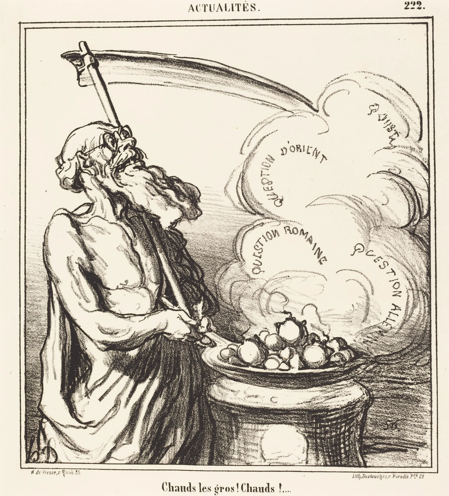 Chauds les gros! chauds!..., by Honoré Daumier, ink, 1868