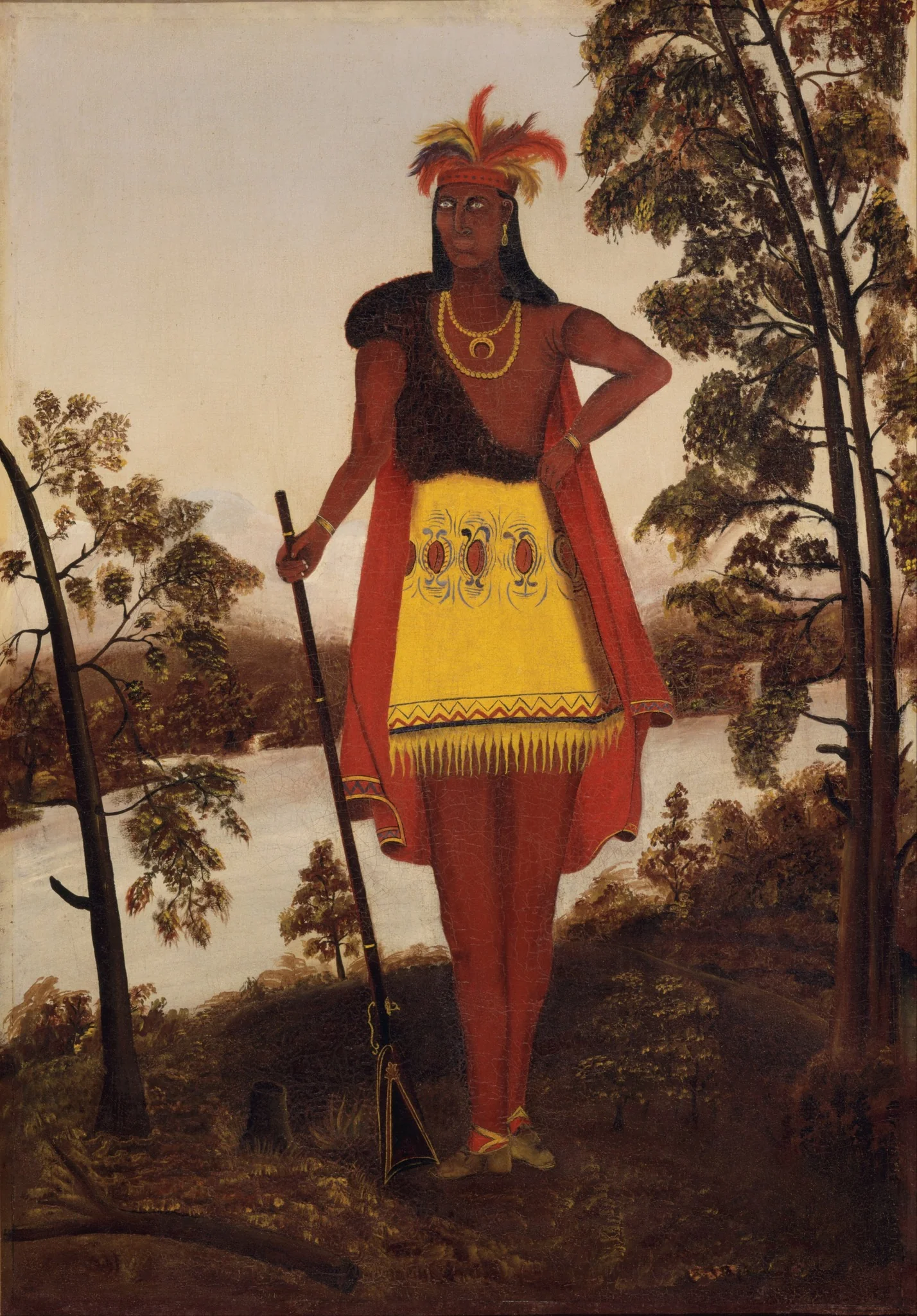 The Oneida Chieftain Shikellamy, by Unknown, oil, 1820