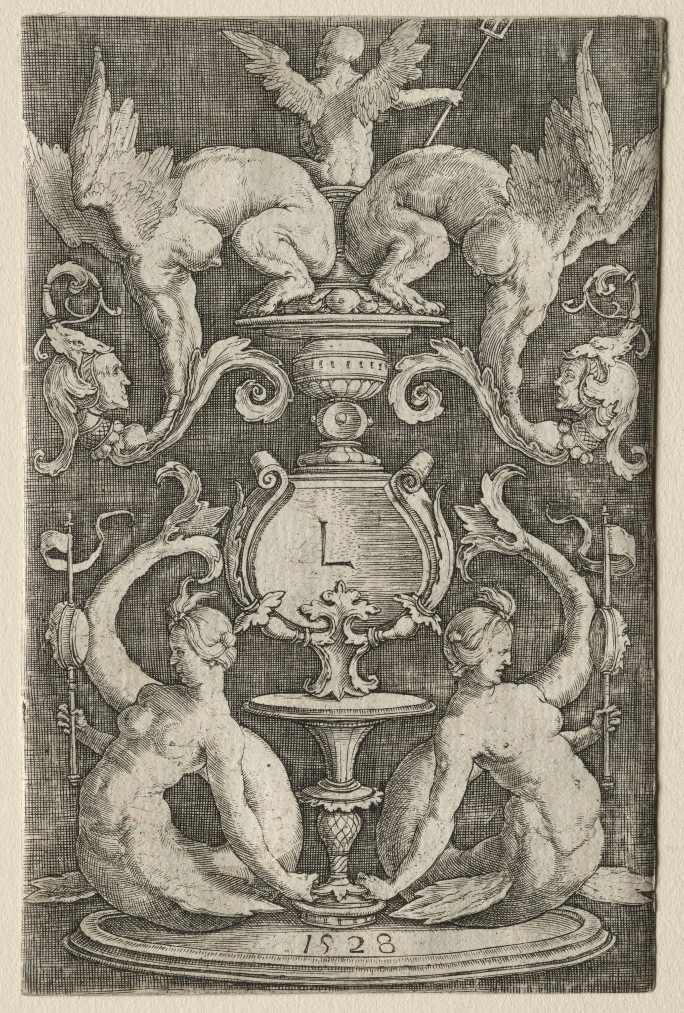 Panel of Ornament, by Lucas van Leyden, 1528