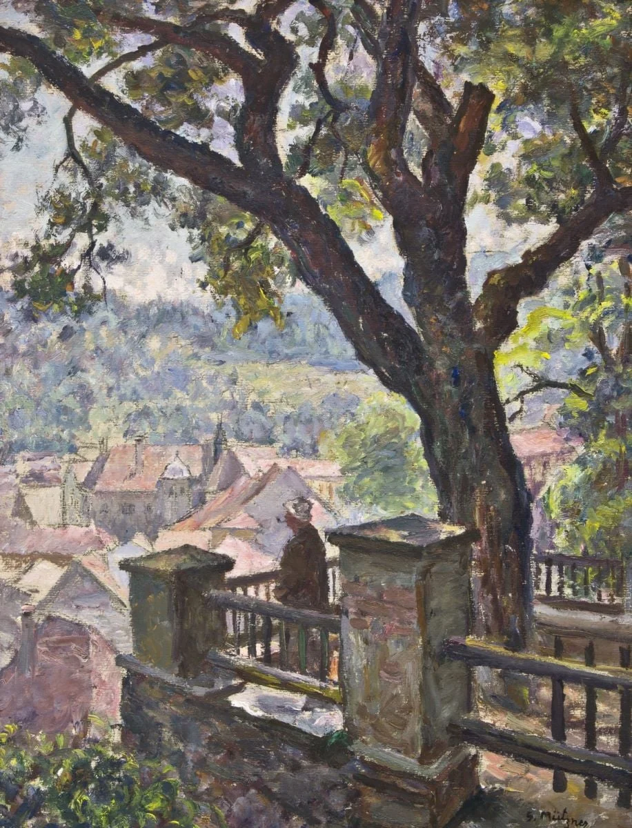 Peisaj cu sculptorul Medrea, by Samuel Mützner, 1929