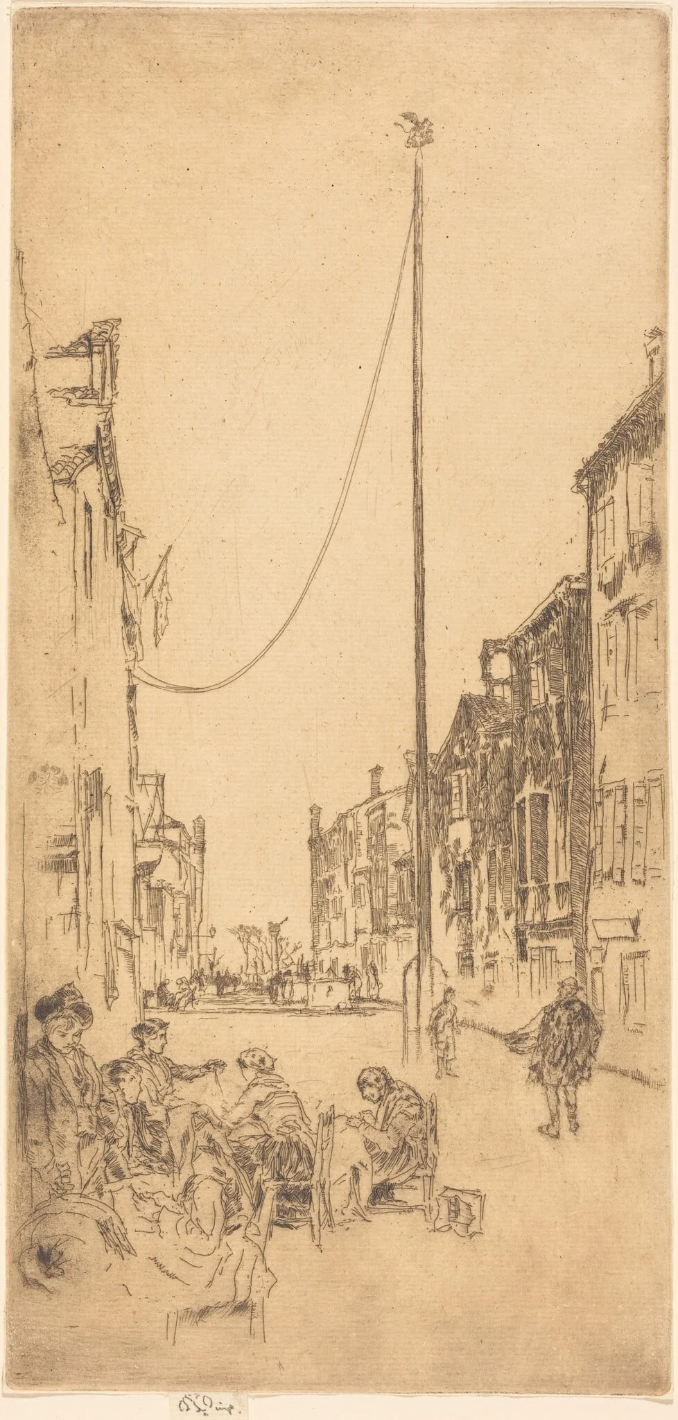 The Venetian Mast, by James McNeill Whistler, ink, 1880