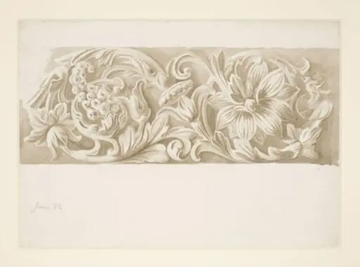 Drawing of part of a frieze