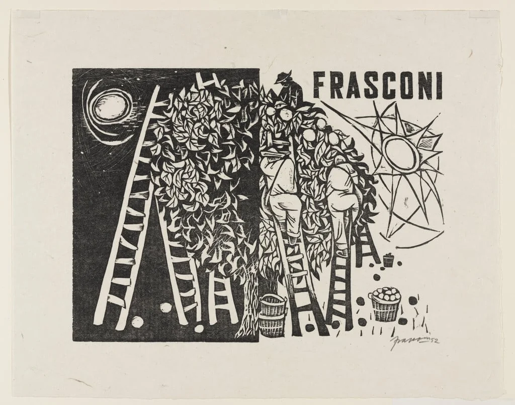 Untitled, by Antonio Frasconi, ink, 1952