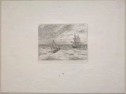 Rough Seas with a Two-master and Sailboat