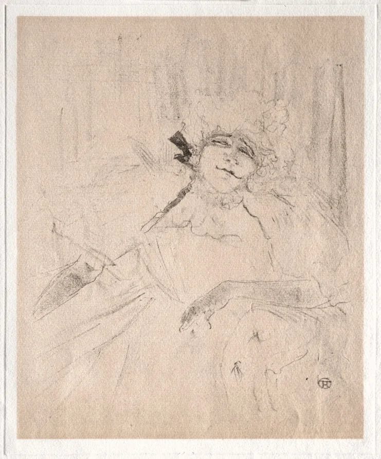 Yvette Guilbert:  Chanson Ancienne, by Henri de Toulouse-Lautrec, 1898