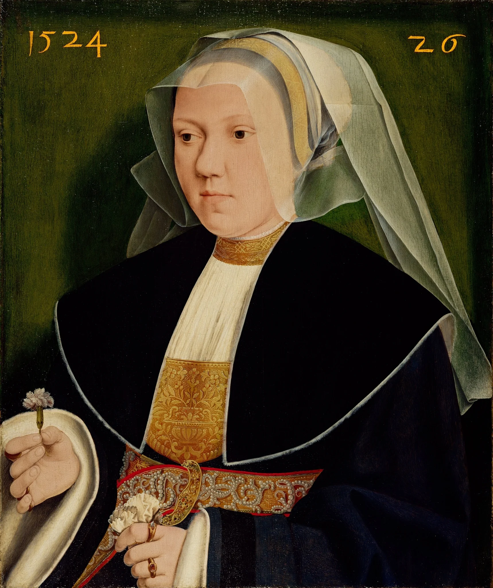 Portrait of Margaretha von Mochau, wife of Gerhard von Westerburg, by Bartholomaeus Bruyn the Elder, tempera, 1524