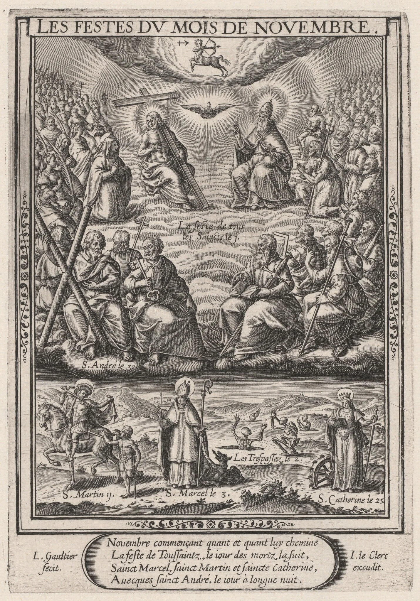 Les Festes du mois de November (November: All Saints), by Léonard Gaultier, ink, 1603