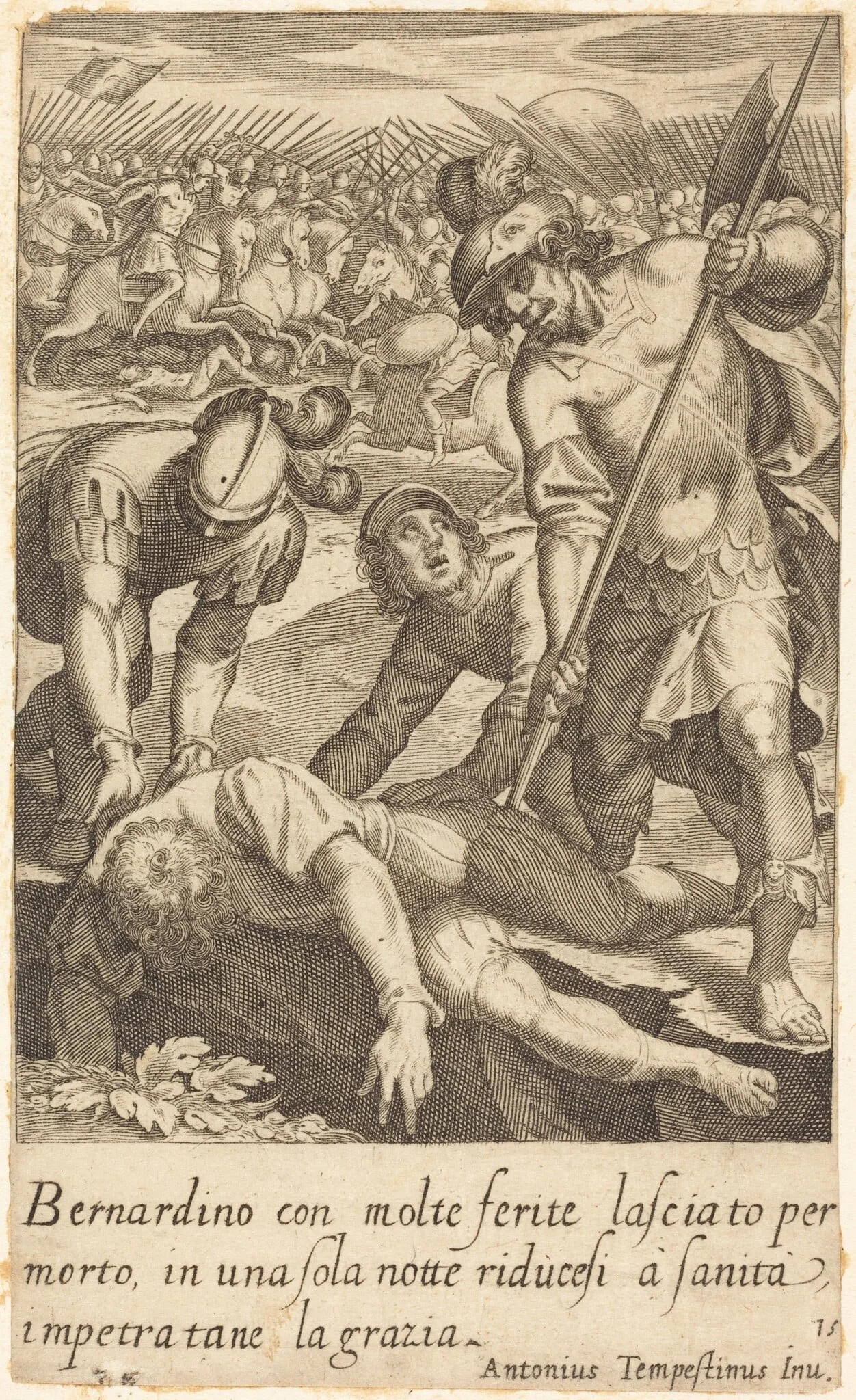 Bernardino, by Jacques Callot, ink, 1619