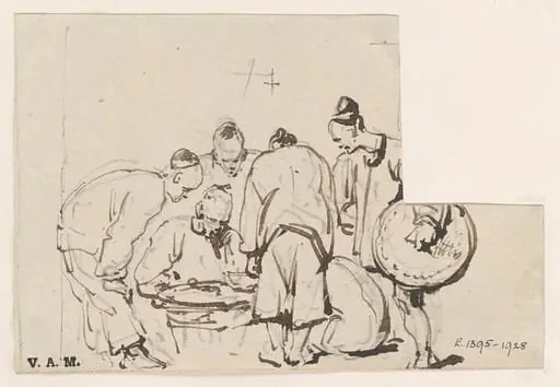 A group of six Chinese figures