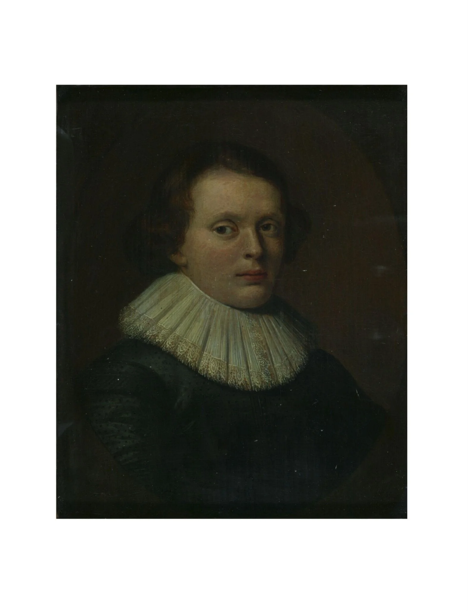 Portrait of a man in a painted oval, by Cornelius Janssen van Ceulen, oil, 1620
