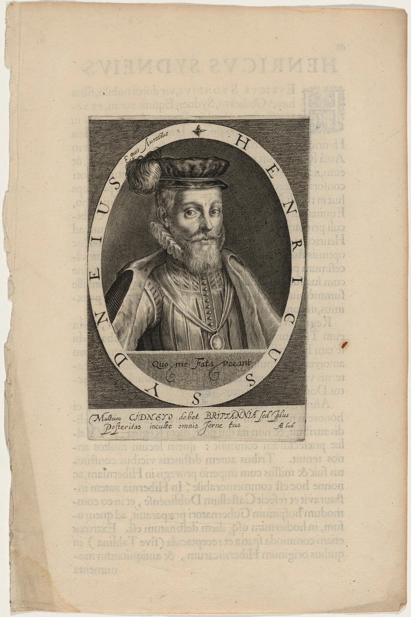 Sir Henry Sidney, Lord Deputy of Ireland, by Willem de Passe, ink, 1620