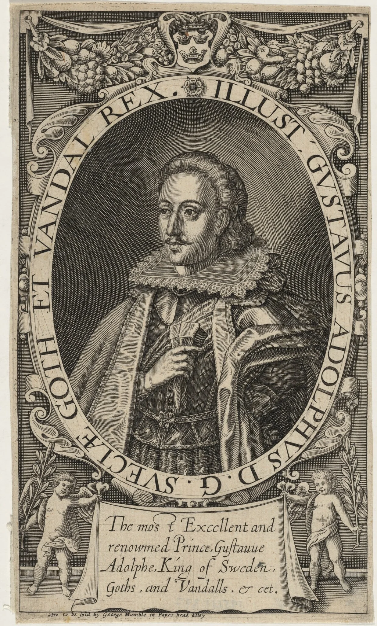 Gustavus Adolphus, King of Sweden, by Unknown 19th Century, ink, 1850