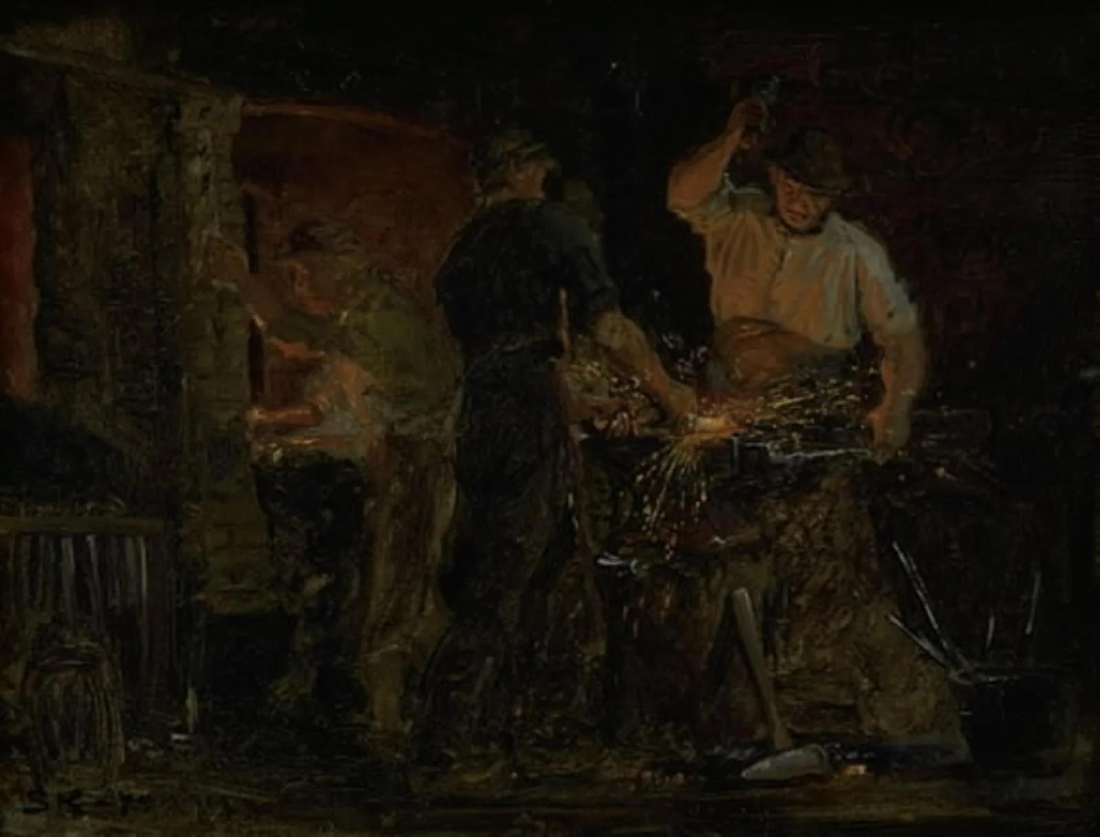 A Smithy in Hornbæk, by Unknown, 1873
