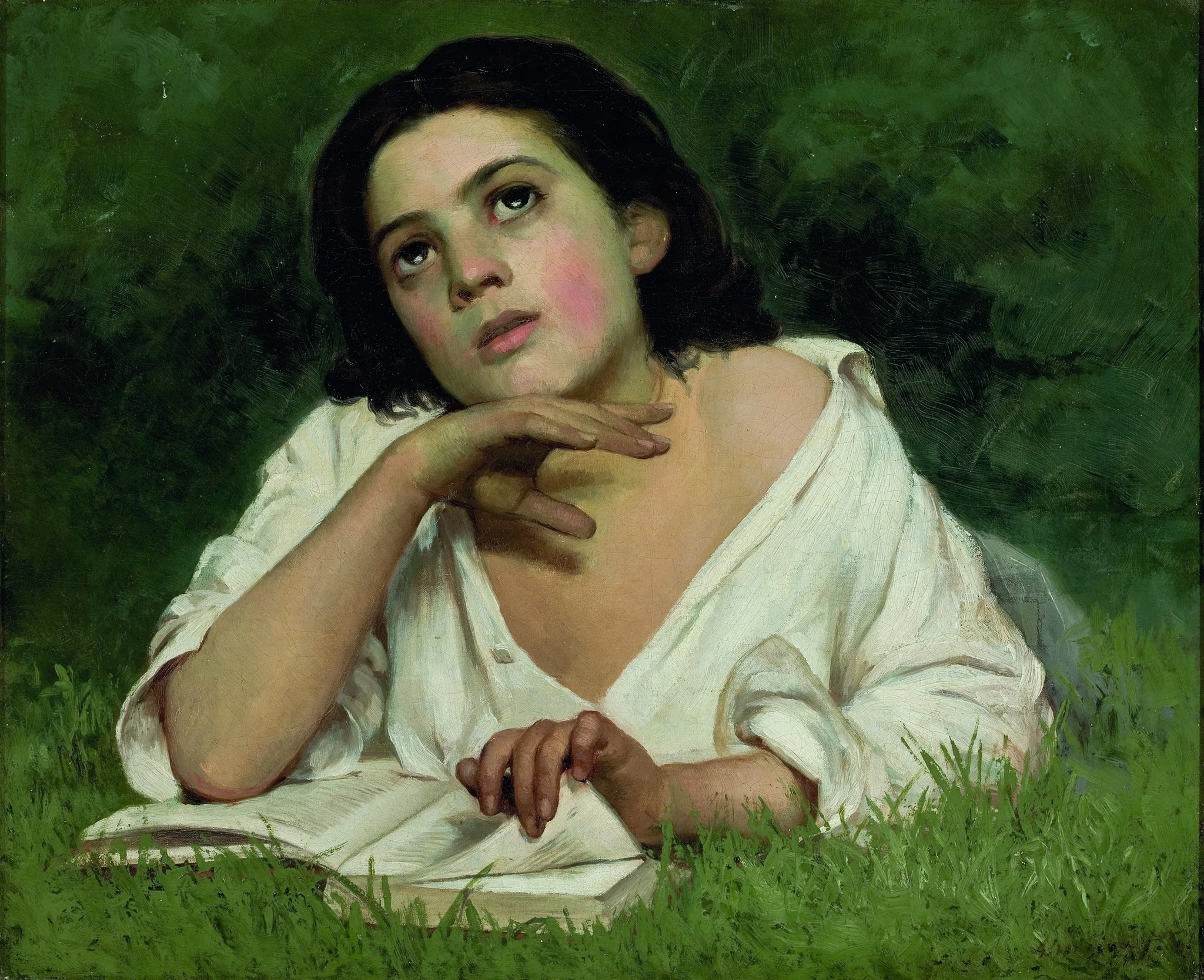 Girl with a Book, by José Ferraz de Almeida Júnior, oil, 1850