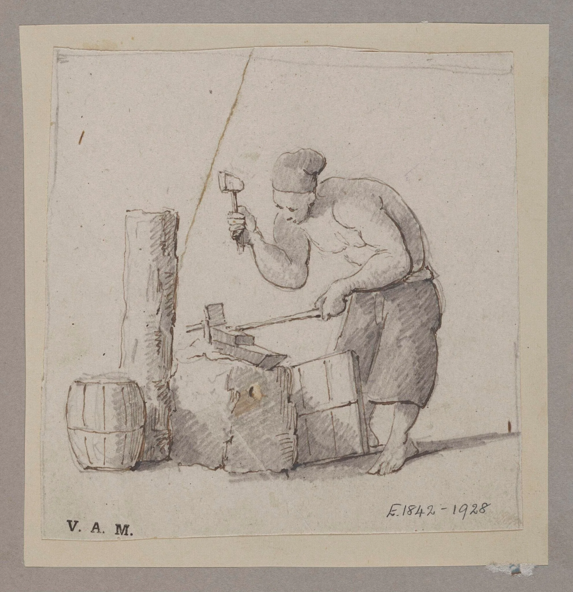 A Chinese blacksmith, by Unknown, 1850