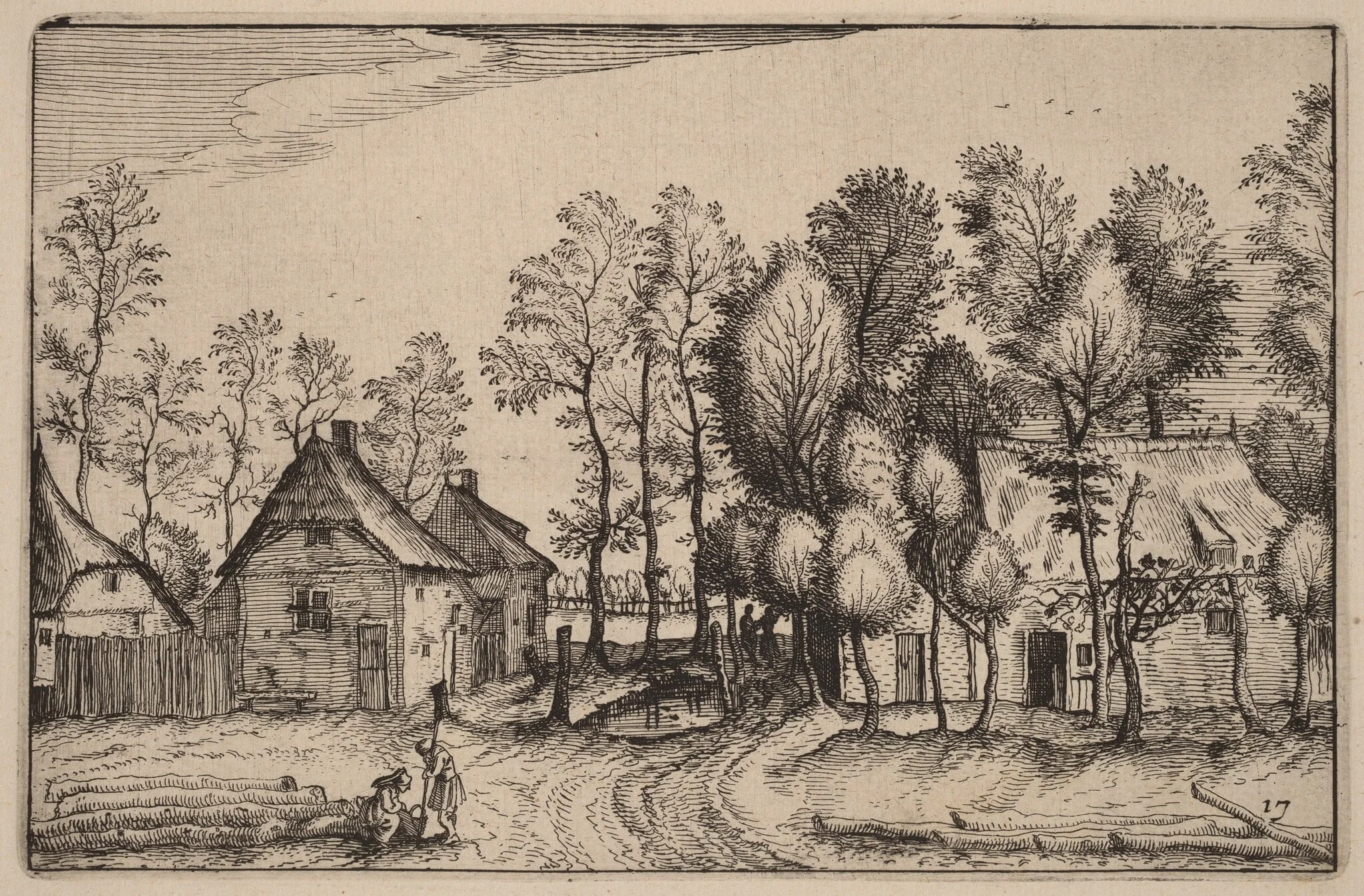Landscape with Hewed Trees, by Claes Jansz Visscher, ink, 1612
