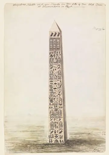 Cleopatras Needle as it now Stands on the Site of the Old Town at Alexandria in Egypt