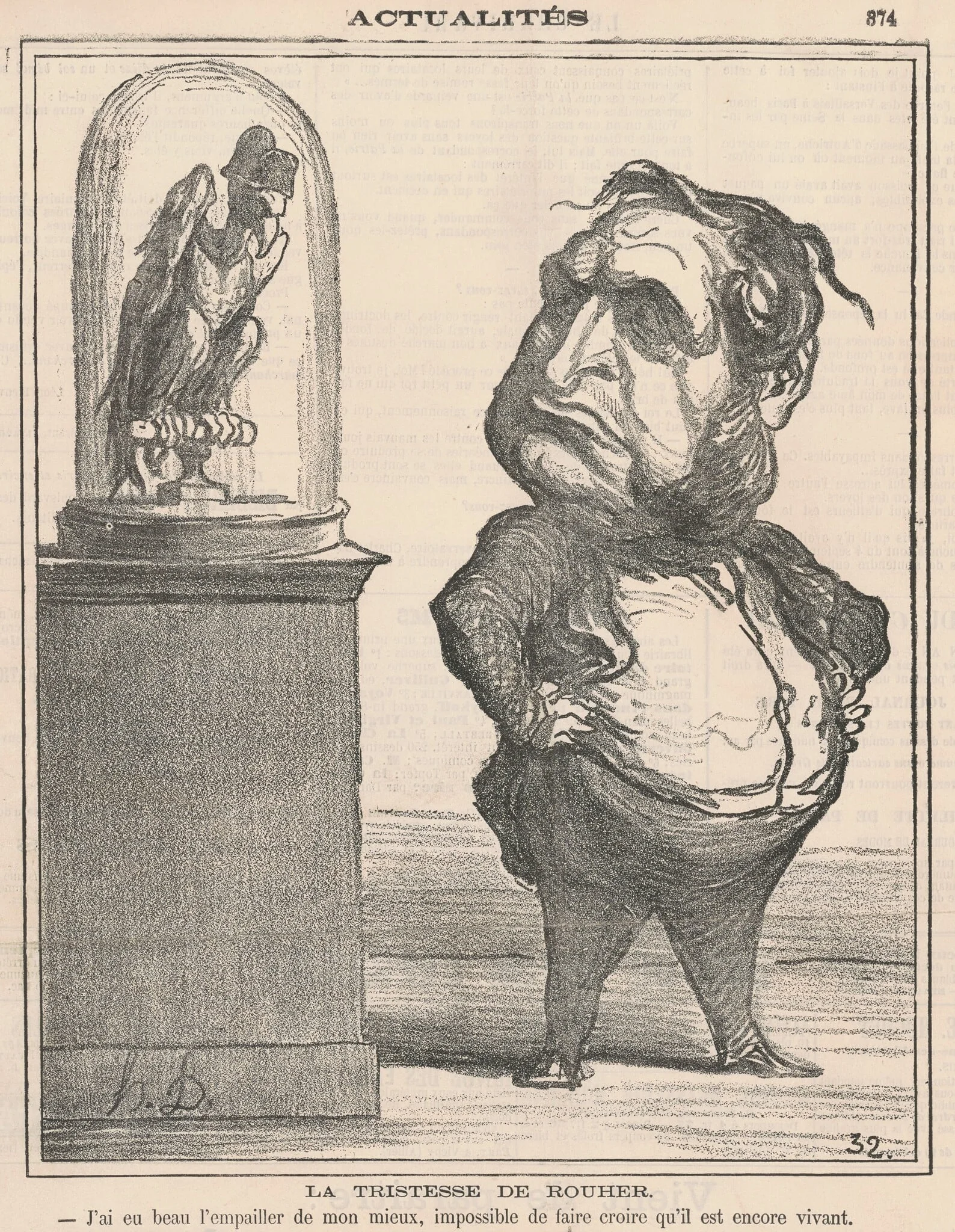 La Tristesse de Rouher, by Honoré Daumier, ink, 1871