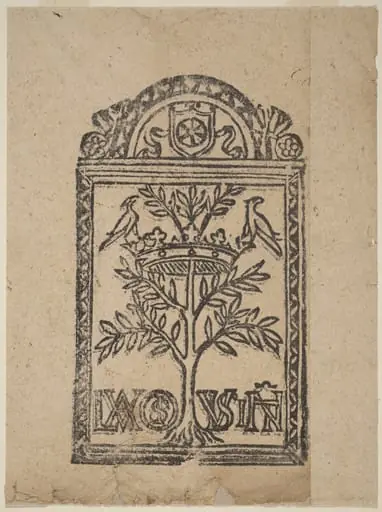 Tree with Crown and Two Birds