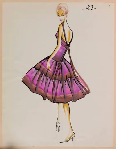 Robe dos nu violette à jupe à volants