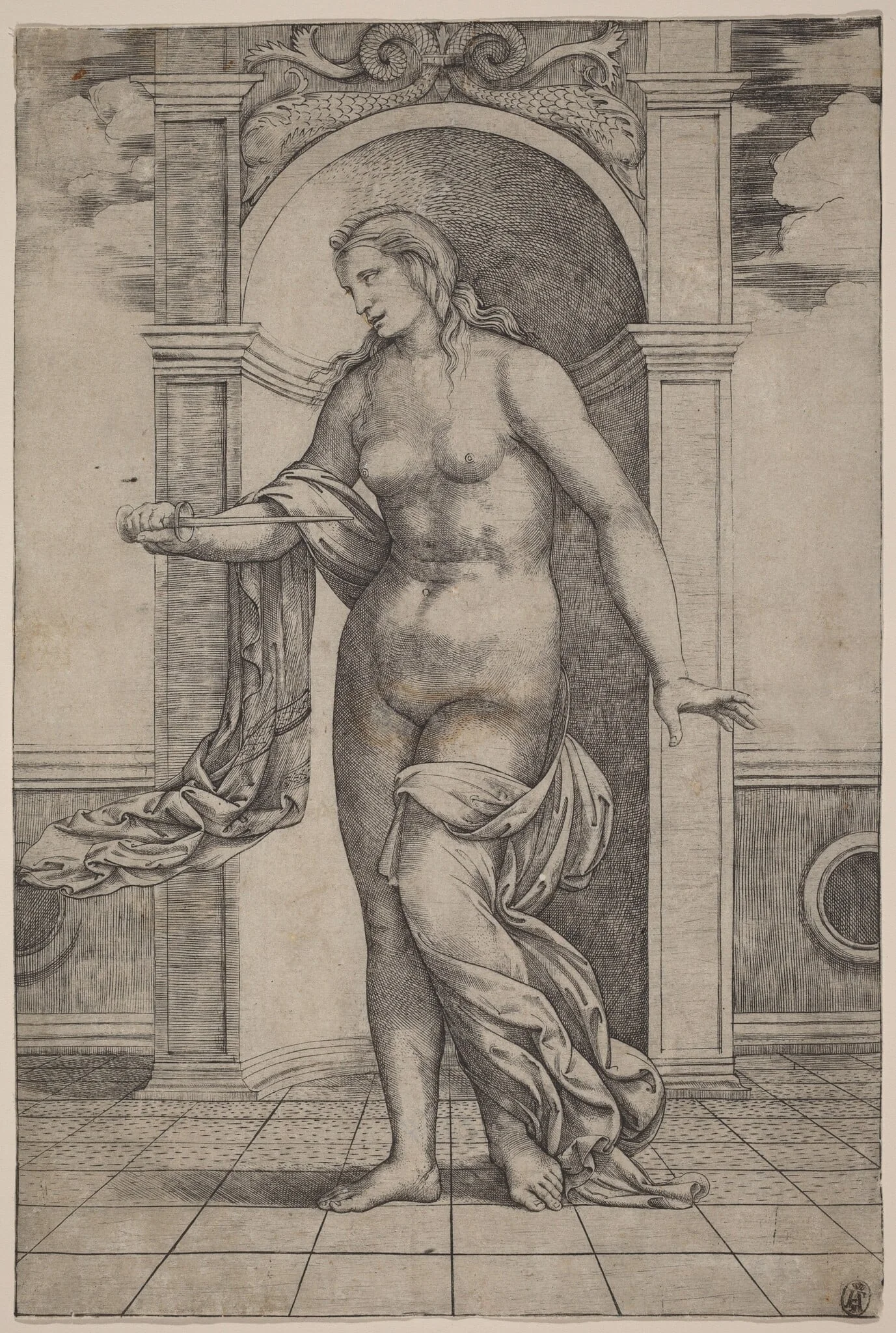 Lucretia, by Jacopo Francia, ink, 1510
