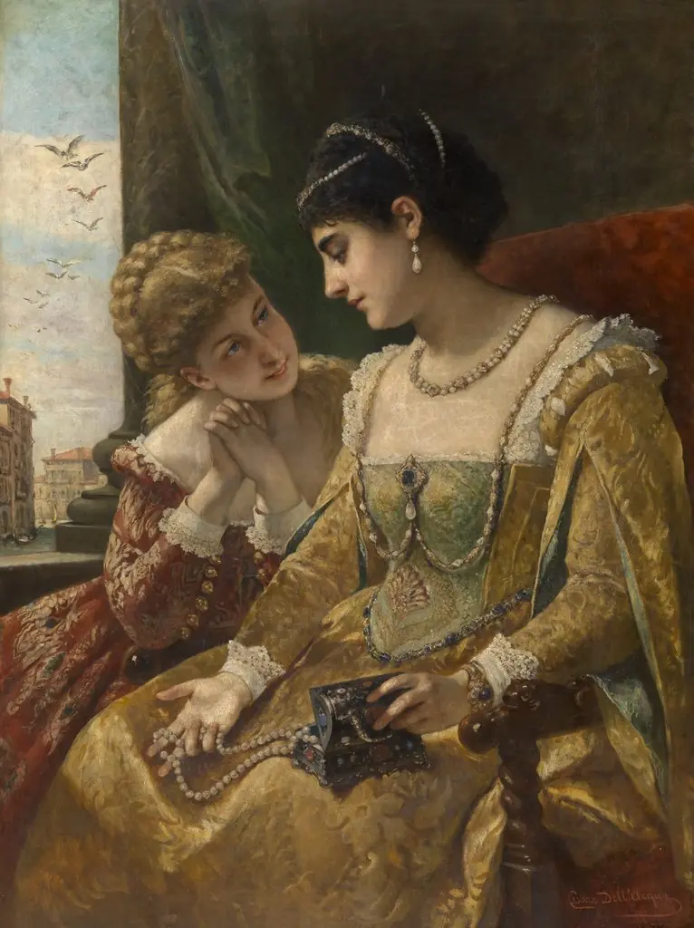 The bridal jewelry. Venetian women in the 16th century