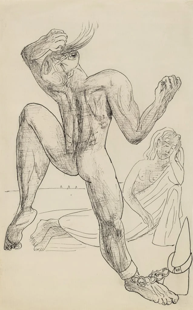 Untitled, by Max Beckmann, ink, 1944