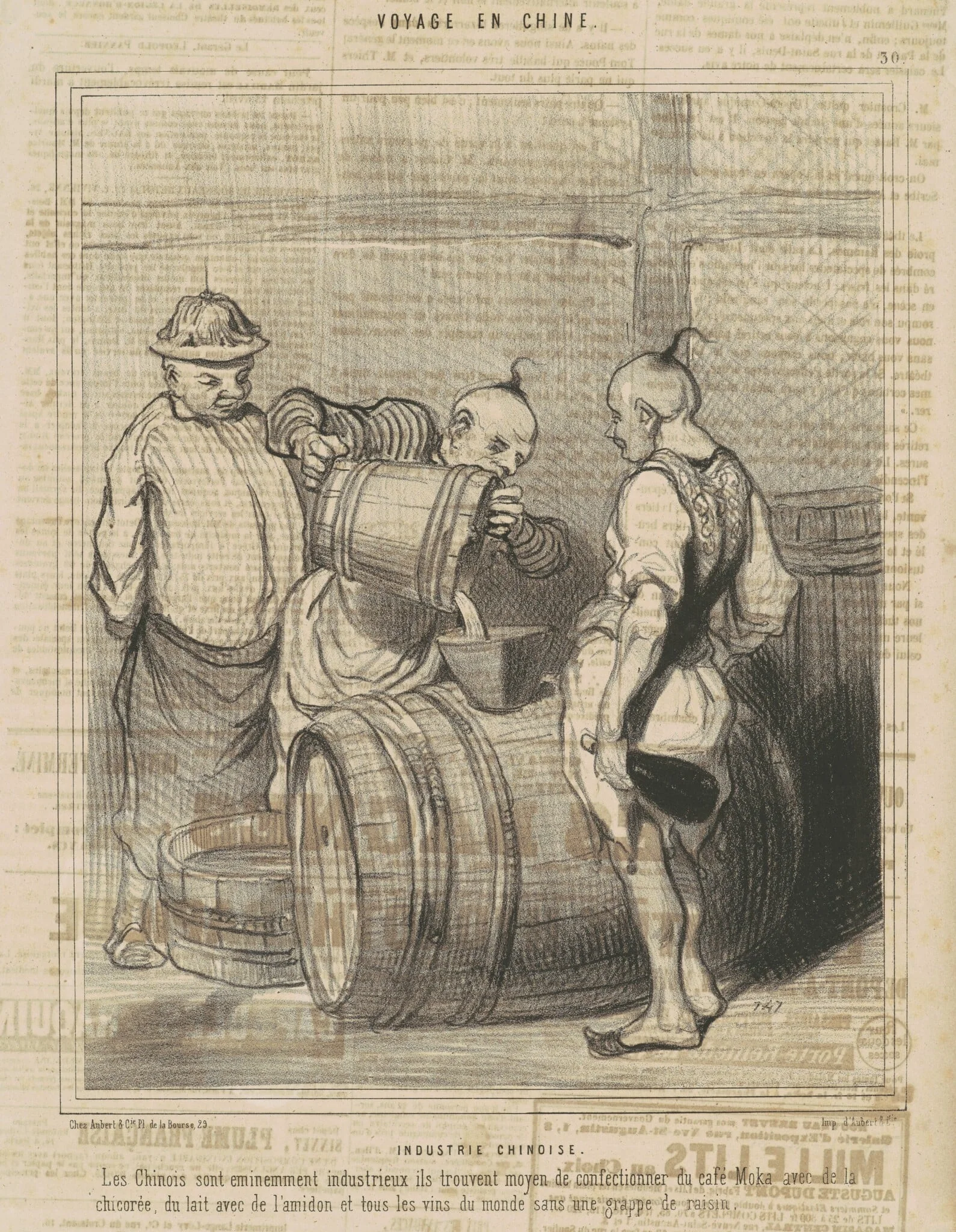 Industrie chinoise, by Honoré Daumier, ink, 1845