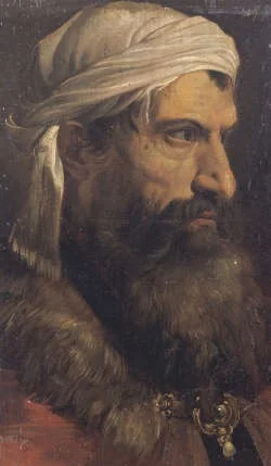 Man with turban, by Annibale Carracci, oil, 1550