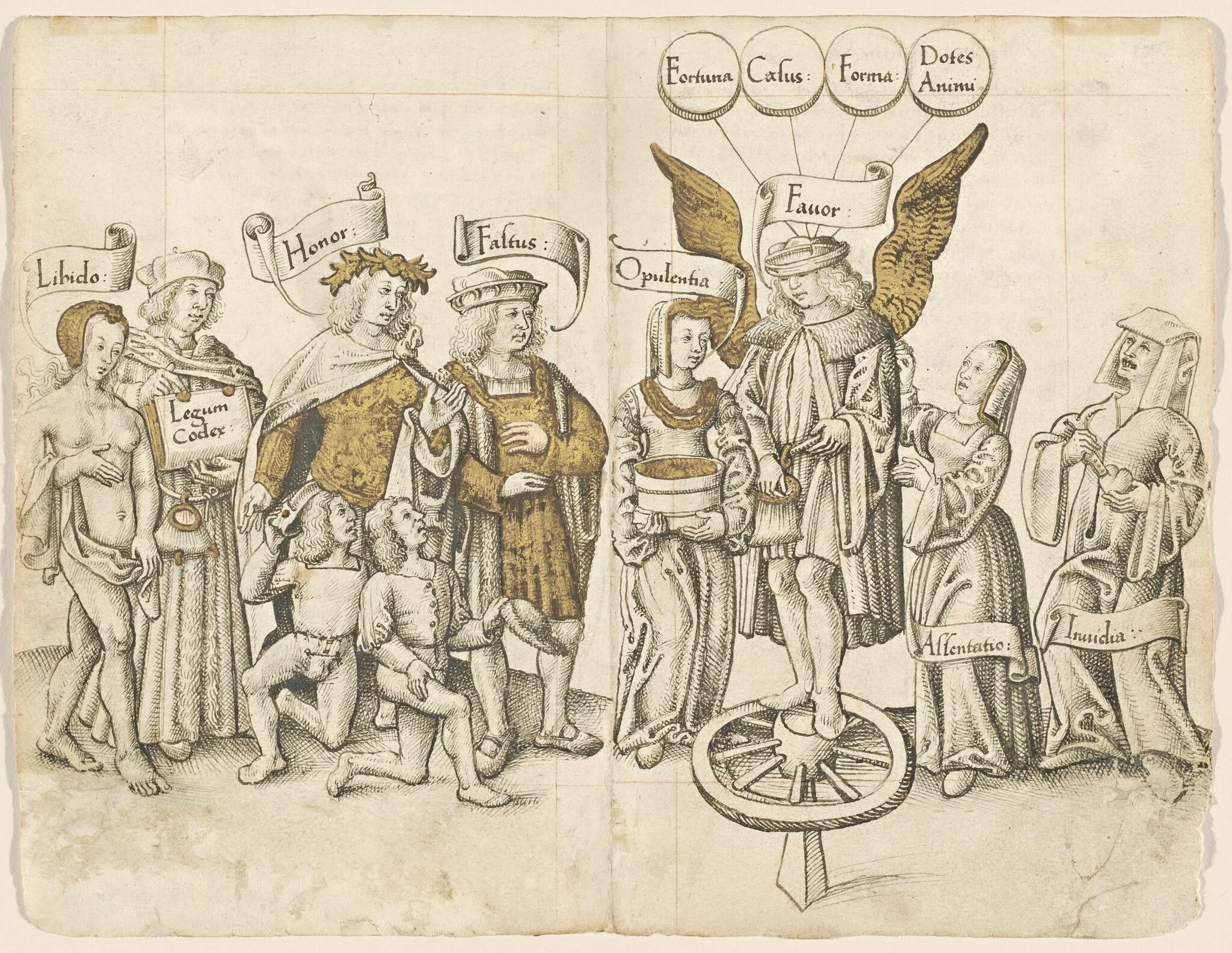 A Dialogue on Human Favor (recto) [fol. 15 verso / 16 recto], by French early 16th Century, ink, 1513