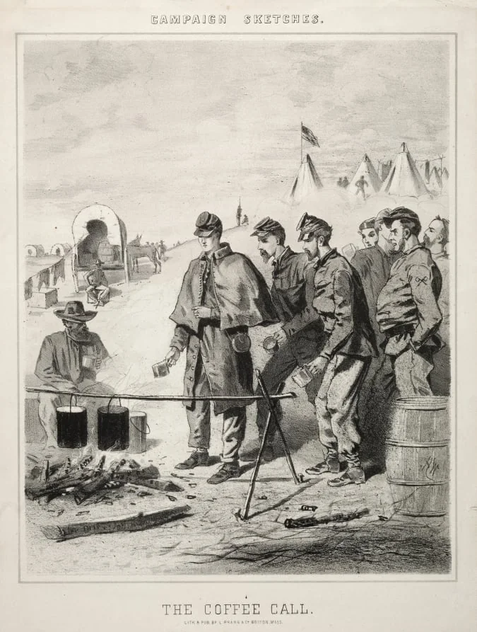 Campaign Sketches:  The Coffee Call, by Winslow Homer, 1863