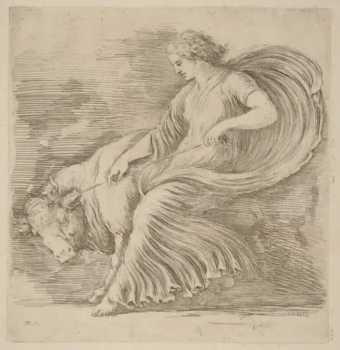 Woman with a Young Bull