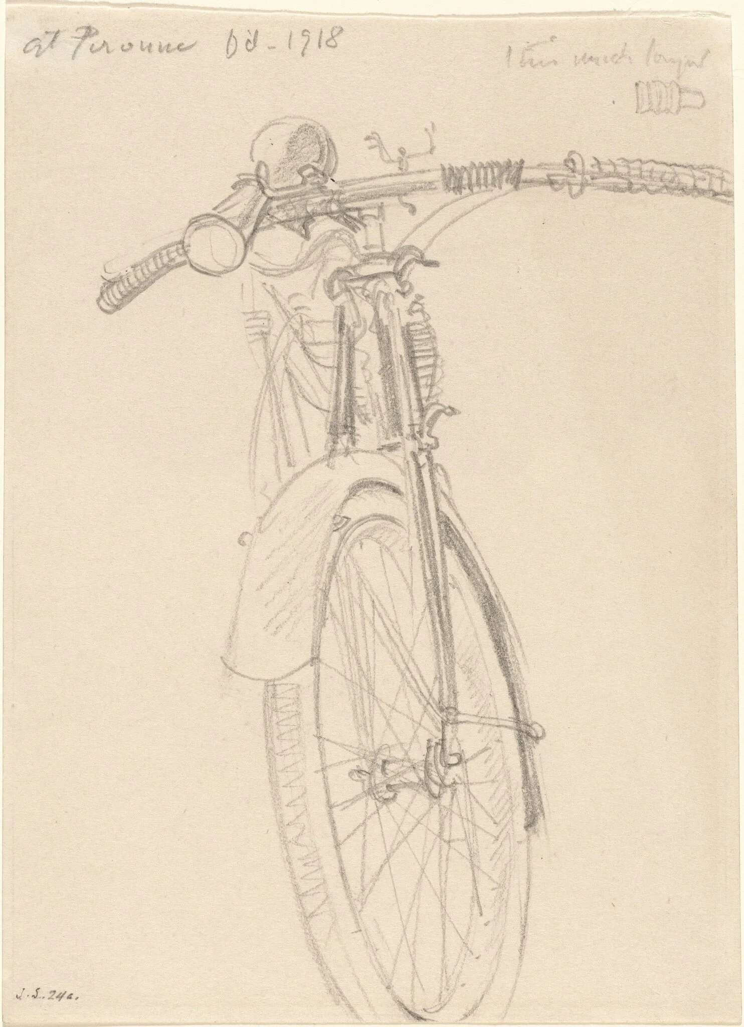 Motorcycle, by John Singer Sargent, graphite, 1918