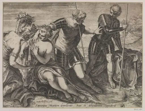 Minerva nourishing Peace and Plenty